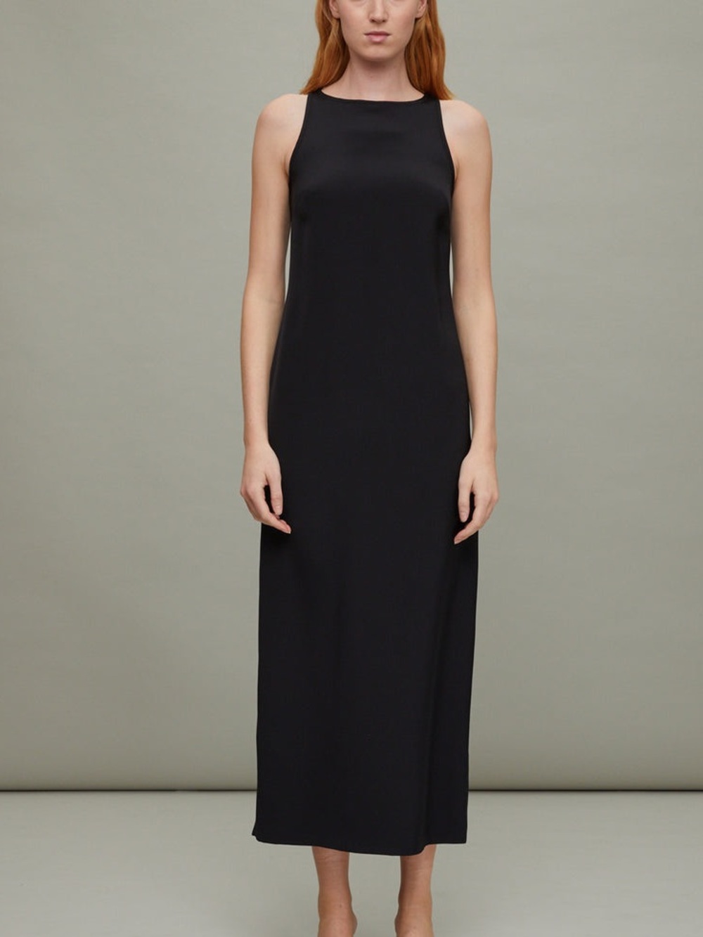 La Collection Maxi Dress in Black Crepe Silk
